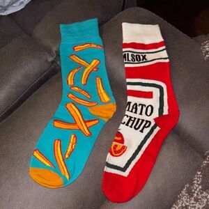 Vibrant Ketchup and Fries Socks Set new